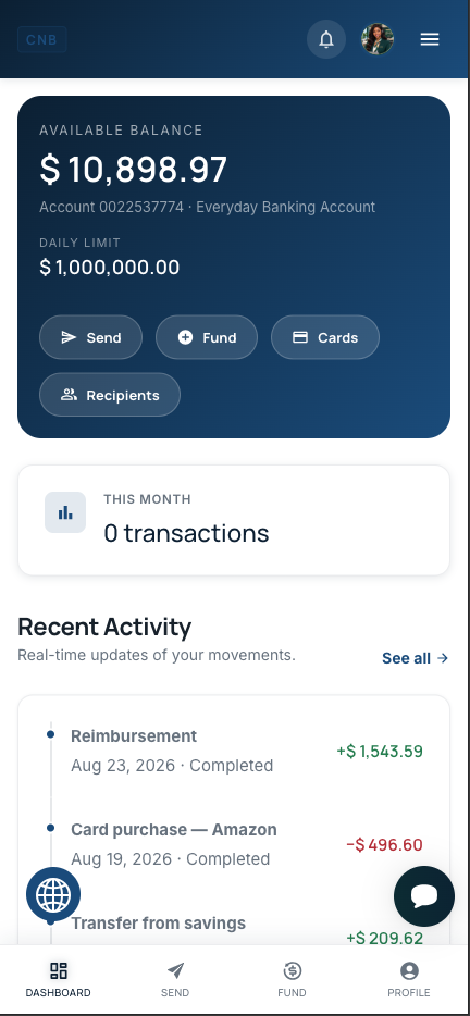 Charter North Bank mobile banking app